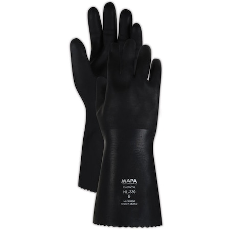 Mapa Chemical Resistant Gloves, Black, 11, 1 PR 339421